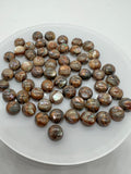 Abalone copper 8MM Shell Cabs, Pack of 8 pieces, Round cabochon for jewelry making,