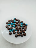 Copper Brown Turquoise 6mm Round Cabs- Quality AAA-Copper Turquoise, gemstone cabs Pack of 6 pc- Brown Copper Turquoise Round Cabochon