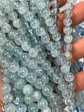 Aquamarine Round Beads 6mm Size - AA+ Quality- Perfect Round Beads- Wholesale Price- Length 40 cm- Blue Aquamarine Beads