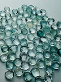 Aquamarine 7mm Round Cabochon Pack of 5Pcs - AA Quality cabs- Natural Aquamarine Cabs, Blue/green