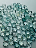 Aquamarine 7mm Round Cabochon Pack of 5Pcs - AA Quality cabs- Natural Aquamarine Cabs, Blue/green