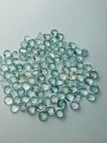 Aquamarine 6mm Round Cabochon Pack of 5Pcs - AA Quality cabs- Natural Aquamarine Cabs, Blue/green