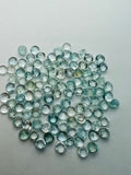 Aquamarine 5mm Round Cabochon Pack of 6Pcs - AA Quality cabs- Natural Aquamarine Cabs, Blue/green