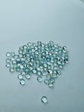 Aquamarine 4mm Round Cabochon Pack of 8Pcs - AA Quality cabs- Natural Aquamarine Cabs, Blue/green