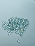 Aquamarine 4mm Round Cabochon Pack of 8Pcs - AA Quality cabs- Natural Aquamarine Cabs, Blue/green