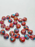 10MM Turquoise Pink Oyster Copper Cabochon • Pack of 4 Piece • AAA Quality • Round Cabs