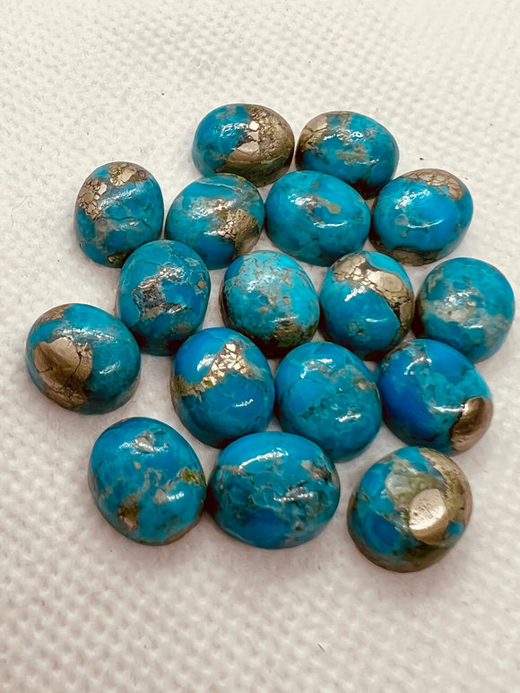 Turquoise pyrite 10X14mm Oval Cabs- Quality AAA-Pyrite  Turquoise, gemstone cabs Pack of 4 pc- Pyrite Turquoise Oval Cabochon