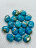 Turquoise pyrite 10X14mm Oval Cabs- Quality AAA-Pyrite  Turquoise, gemstone cabs Pack of 4 pc- Pyrite Turquoise Oval Cabochon