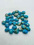 Turquoise pyrite 8X10mm Oval Cabs- Quality AAA-Pyrite  Turquoise, gemstone cabs Pack of 5 pc- Pyrite Turquoise Oval Cabochon