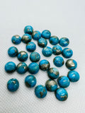 Turquoise pyrite 10mm Round Cabs- Quality AAA-Pyrite  Turquoise, gemstone cabs Pack of 5 pc- Pyrite Turquoise round Cabochon