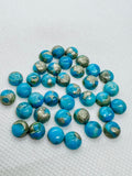 Turquoise pyrite 8mm Round Cabs- Quality AAA-Pyrite  Turquoise, gemstone cabs Pack of 5 pc- Pyrite Turquoise round Cabochon