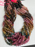 6MM Multi Tourmaline Round beads. Fine quality beads , Length 18 Inch origin - Mozambique Perfect Round beads