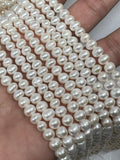 Pearl roundel 5-5.5MM AAA Quality - Length 38cm-  Good Quality Natural Freshwater Pearl, white roundel pearl