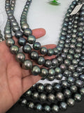 Peacock color Pearl Round shape size 11-14MM AAA Quality - Length 16 Inch- Good Quality Irradiated Freshwater pearl Semi Round shape