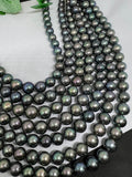 Peacock color Pearl Round shape size 11-14MM AAA Quality - Length 16 Inch- Good Quality Irradiated Freshwater pearl Semi Round shape