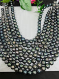 Peacock color Pearl Round shape size 11-14MM AAA Quality - Length 16 Inch- Good Quality Irradiated Freshwater pearl Semi Round shape