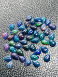 Black Opal Cabochon 5X7mm Size • Pack of 5 Pcs • AAAA Quality • Natural Opal color Treated Color • Ethiopian Opal pear Cabs