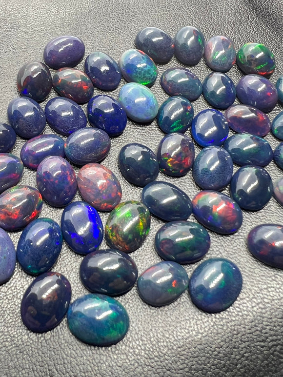 Black Opal Cabochon • 8X10 mm Size • Pack of 1 Pcs • AAAA Quality • Natural Opal Dark Green Treated Color • Ethiopian Opal Cabs