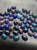 Black Opal Cabochon • 8X10 mm Size • Pack of 1 Pcs • AAAA Quality • Natural Opal Dark Green Treated Color • Ethiopian Opal Cabs