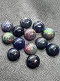 Black Opal Cabochon • 9mm Size • Pack of 1 Pcs • - AA Quality • Natural Opal Treated Color • Ethiopian Opal Cabs