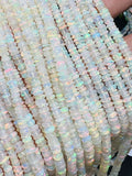 4MM Ethiopian Opal Smooth Roundel Beads  16 Inch Strand, AAA Quality opal beads. code #3, Natural Ethiopian Opal beads.