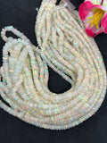 4MM Ethiopian Opal Smooth Roundel Beads  16 Inch Strand, AAA Quality opal beads. code #3, Natural Ethiopian Opal beads.