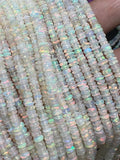 4MM Ethiopian Opal Smooth Roundel Beads  16 Inch Strand, AAA Quality opal beads. code #3, Natural Ethiopian Opal beads.