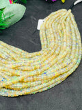 4MM Ethiopian Opal Smooth Roundel Beads 16 Inch Strand, AAA Quality opal beads. code #2, Yellow Natural Ethiopian Opal beads.