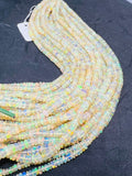 4MM Ethiopian Opal Smooth Roundel Beads  16 Inch Strand, AAA Quality opal beads. code #2, Yellow Natural Ethiopian Opal beads.