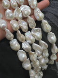 Pearl Baroque Beads- AAA Quality - Length 16 inch- length 20-23mm , Good luster - Natural Freshwater Pearl Baroque