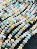 Peruvian Opal Roundel 8MM, length 15.5”, Genuine Opal, origin Peru, roundel beads
