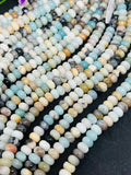 Peruvian Opal Roundel 8MM, length 15.5”, Genuine Opal, origin Peru, roundel beads