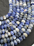 Sodalite Roundel 8MM, length 15.5”, Natural Sodalite, roundel beads