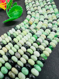 Green Grass Agate Roundel 8MM, green grass agate beads, length 15.5”, roundel beads