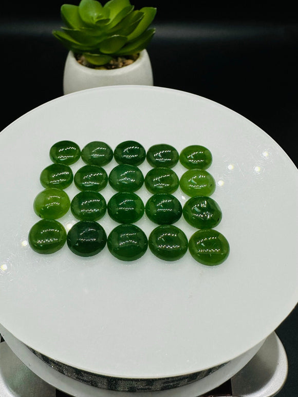 Jade Round Cabs - 10 mm Size - Pack of 4 Pcs - AAA Quality - Natural Russian Jade Cabochons - Origin Russia