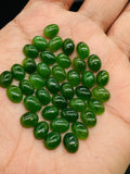 Jade Oval Cabs - 6x8 mm Size - Pack of 5 Pcs - AAA Quality - Natural Russian Jade Cabochons - Origin Russia