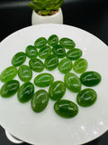 Jade Oval Cabs - 10x14 mm Size - Pack of 2 Pcs - AAA Quality - Natural Russian Jade Cabochons - Origin Russia