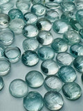 Aquamarine 9mm Round Cabochon Pack of 4 Pcs - AA Quality cabs- Natural Aquamarine Cabs, Blue/green