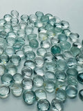 Aquamarine 8mm Round Cabochon Pack of 4 Pcs - AA Quality cabs- Natural Aquamarine Cabs, Blue/green