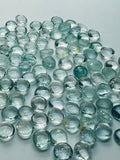 Aquamarine 7mm Round Cabochon Pack of 5Pcs - AA Quality cabs- Natural Aquamarine Cabs, Blue/green