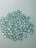 Aquamarine 5mm Round Cabochon Pack of 6Pcs - AA Quality cabs- Natural Aquamarine Cabs, Blue/green