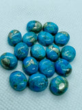 Turquoise pyrite 10X14mm Oval Cabs- Quality AAA-Pyrite Turquoise, gemstone cabs Pack of 4 pc- Pyrite Turquoise Oval Cabochon