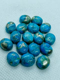 Turquoise pyrite 10X14mm Oval Cabs- Quality AAA-Pyrite  Turquoise, gemstone cabs Pack of 4 pc- Pyrite Turquoise Oval Cabochon