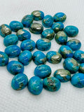 Turquoise pyrite 8X10mm Oval Cabs- Quality AAA-Pyrite  Turquoise, gemstone cabs Pack of 5 pc- Pyrite Turquoise Oval Cabochon