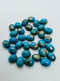 Turquoise pyrite 8X10mm Oval Cabs- Quality AAA-Pyrite  Turquoise, gemstone cabs Pack of 5 pc- Pyrite Turquoise Oval Cabochon