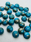 Turquoise pyrite 10mm Round Cabs- Quality AAA-Pyrite  Turquoise, gemstone cabs Pack of 5 pc- Pyrite Turquoise round Cabochon