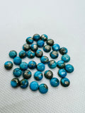 Turquoise pyrite 8mm Round Cabs- Quality AAA-Pyrite  Turquoise, gemstone cabs Pack of 5 pc- Pyrite Turquoise round Cabochon