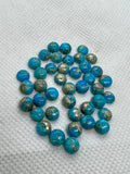 Turquoise pyrite 6mm Round Cabs- Quality AAA-Pyrite  Turquoise, gemstone cabs Pack of 6 pc- Pyrite Turquoise round Cabochon