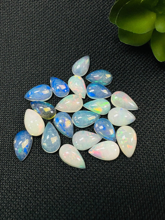 Ethiopian Opal Pear Cabochon 8x13 mm Size - Code # D22 - Pack of 2 Pieces AAA Quality - Opal Cabochon - Ethiopian Opal Cabochon