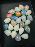 Ethiopian Opal Pear Cabochon 8x14 mm Size - Code # D25 - Pack of 2 Pieces AAA Quality - Opal Cabochon - Ethiopian Opal Cabochon